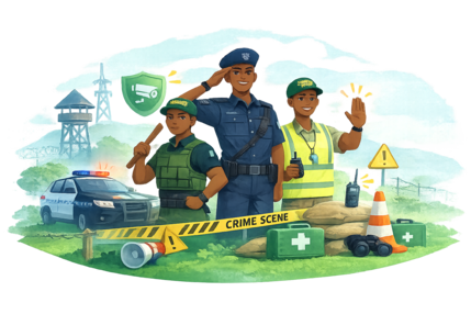 Community security initiatives promoting safety, vigilance, crime prevention, and peaceful neighborhoods.