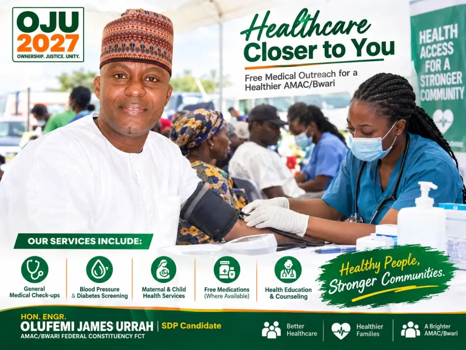 Hon. Urrah free medical outreach BWARI community health programme 2026