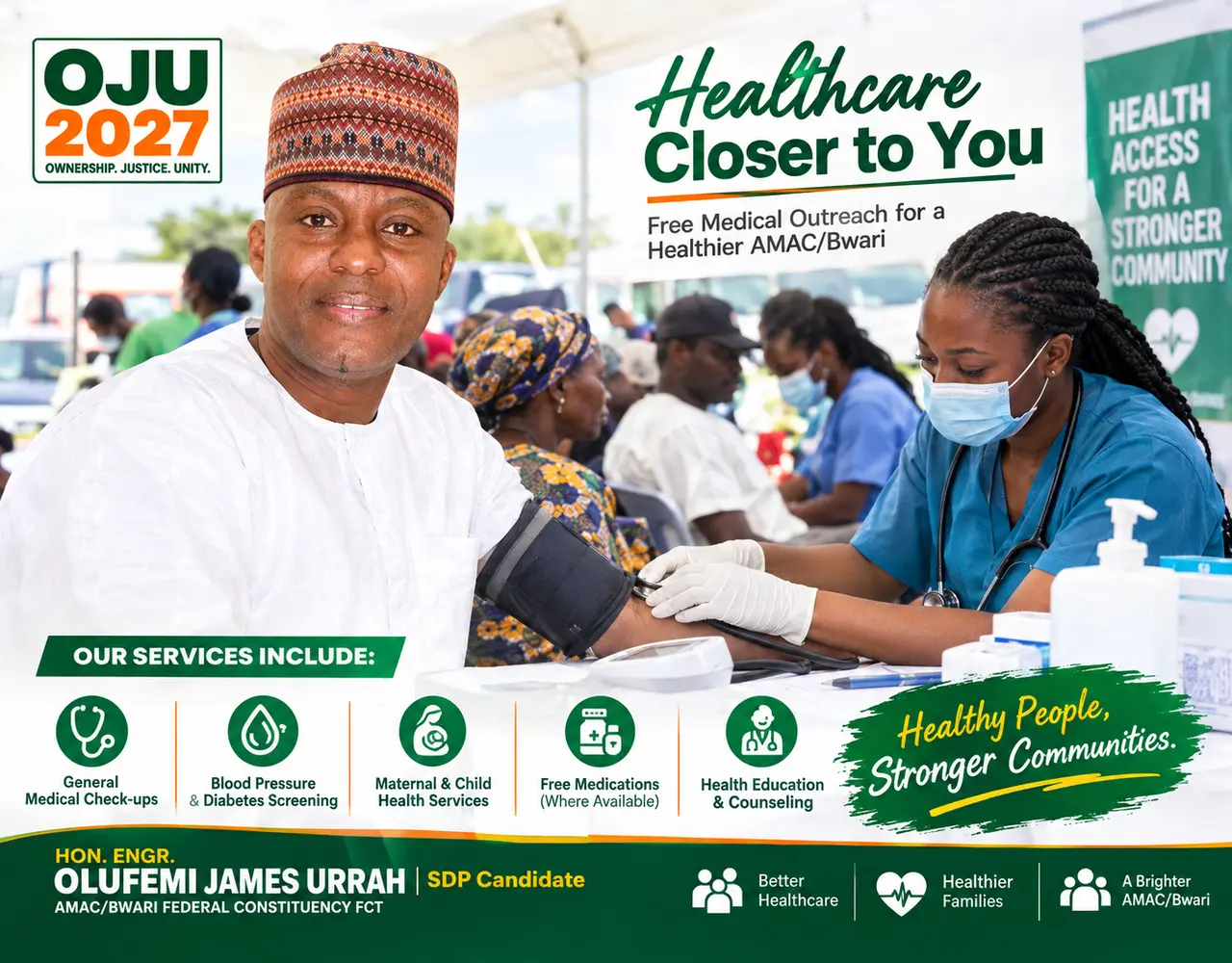 Hon. Urrah free medical outreach BWARI community health programme 2026