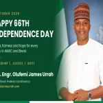 Olufemi James Urrah delivering a Nigeria Independence Day message to AMAC and Bwari residents 1280 x 1000 px